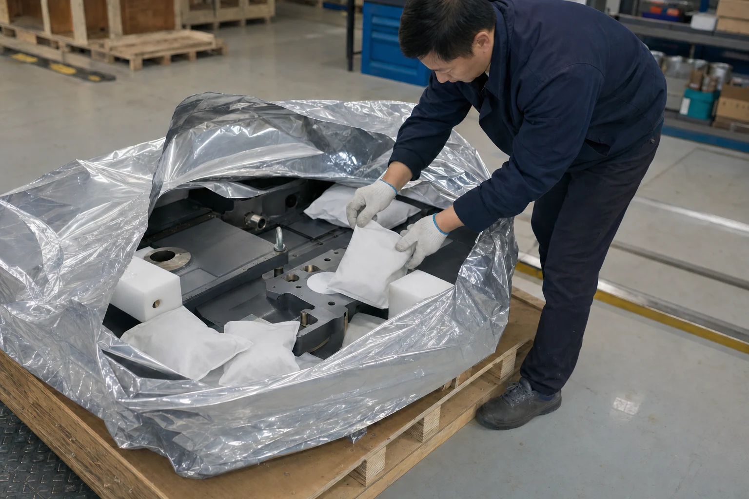 出口设备防潮袋干燥剂用量按有效包封体积核算